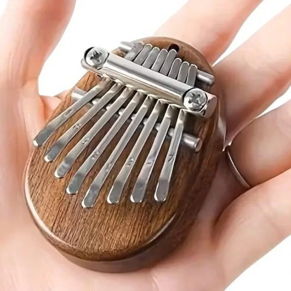 Mini 8 Key Kalimba Thumb Piano‎ Solid Mahogany Wood Portable Musical Instrument